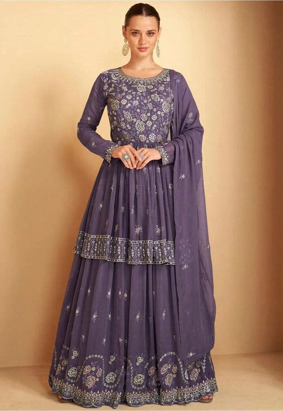 Blue Latest Designer Party Wear Fancy Gown at Best Price in Surat | Indian  Boutique Nx