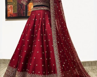 dulhan red lehenga