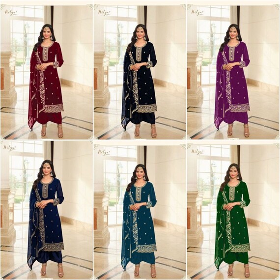 Salwar suit with palazzo cheap pants