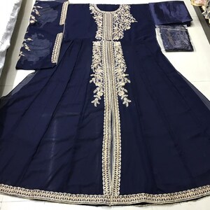 Heavy Faux Georgette New Maroon Three Piece Kurti For Women