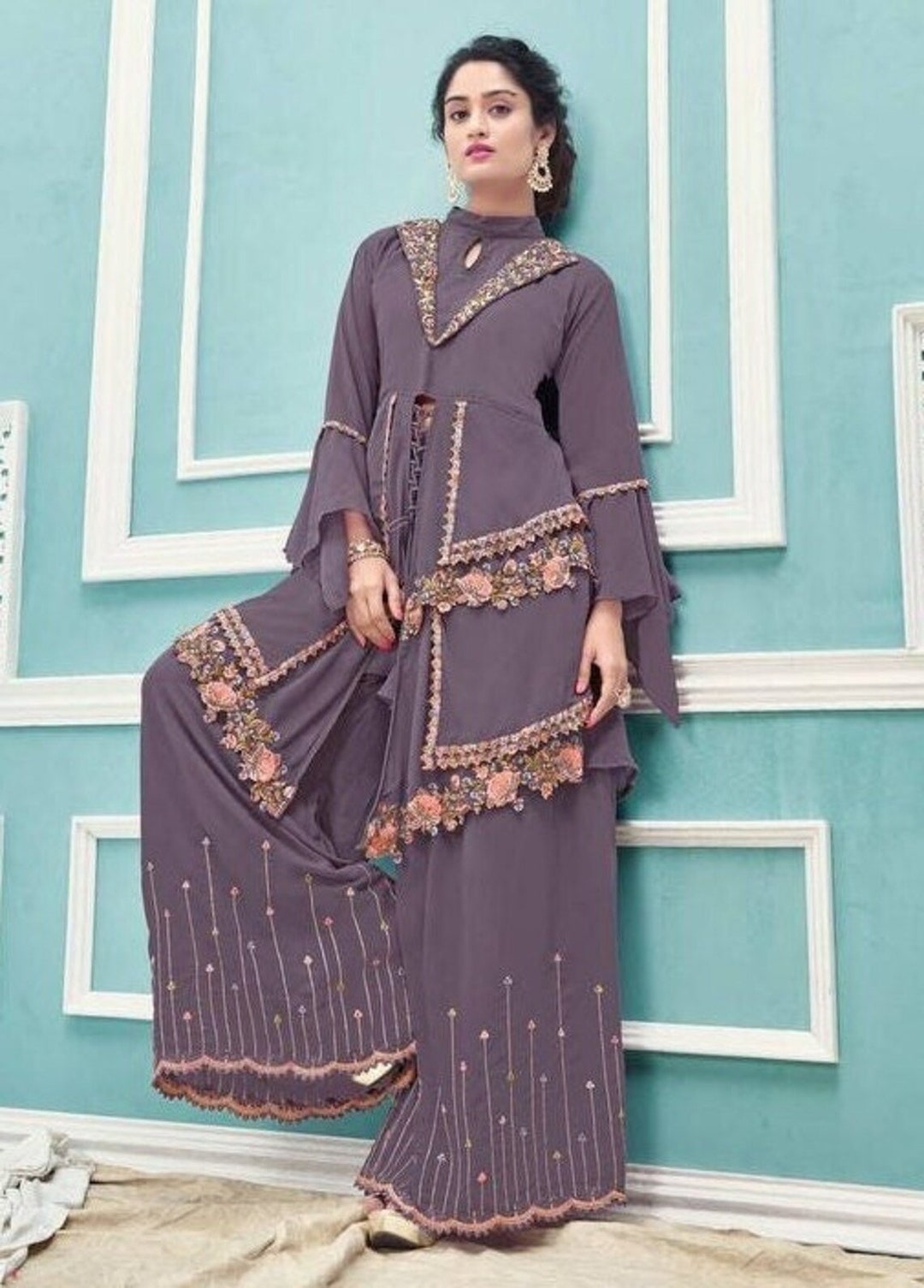 Indian Sharara Plazzo Salwar Kameez Suit Women Fancy Designer - Etsy