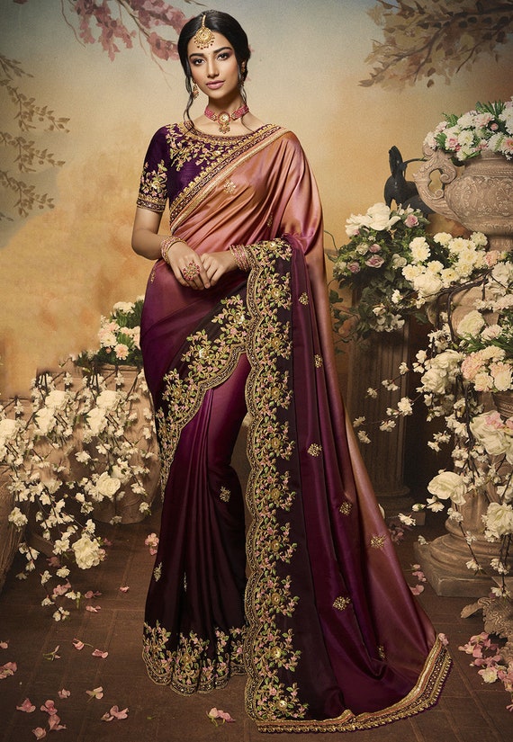 Bollywood Saree Indian Pakistani Ethnic Designer Sari Wedding Partywear Saree 