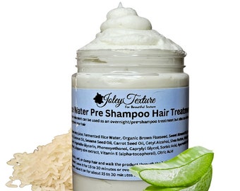Fermented Rice water and Brown flaxseed Deep conditioner and PreShampoo treatment,Natural hair Product to reduce and Prevent breakage