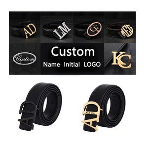 Boucle de ceinture avec nom personnalisé en acier, accessoire de boucle de lettre personnalisé, logo exclusif personnalisé, cadeaux pour couple, cadeau de fête des pères, cadeau pour lui image 1