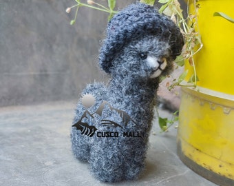 Needle Felted Alpaca Sculptures with hat Felted Animals by Hand in Alpaca Fiber Felted Animals by Hand made in peru 3.5 IN