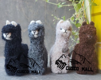 Needle Felted Alpaca Sculptures (Set of 2): Handmade Baby Alpaca Fiber