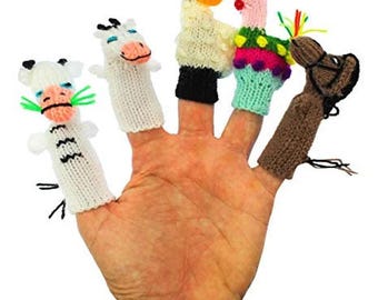 SET 25 Handgestrickte Fingerpuppen Peruanische NEU, großhandel Fingerpuppen gestrickt, Handgestrickte Fingerpuppen, Fingerpuppen pädagogisch