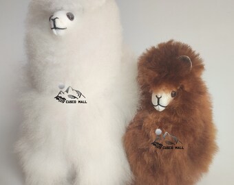 手作りペルーのアルパカのぬいぐるみ毛皮立っているアルパカミニ9