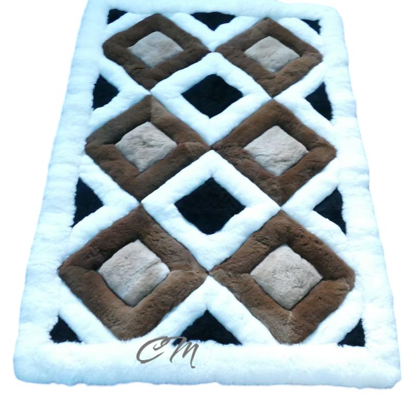 【希少】アルパカ　ラグ　毛皮　ペルー産　マット 希少】アルパカ ラグ 毛皮 ペルー産 マット