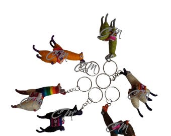 Llavero miniatura de lana de llama y alpaca, llaveros de llama y alpaca al por mayor, dije de llama para bolso, llaveros peruanos, llavero pequeño