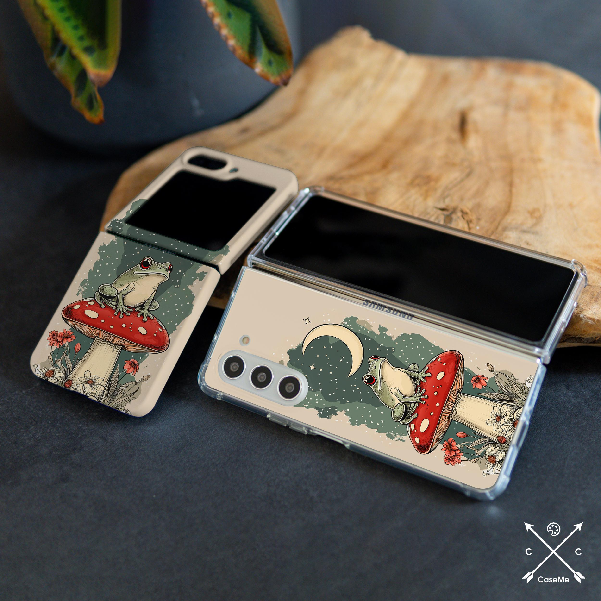 Frog Mushroom Case for Samsung Z Flip 5 Z Flip 6 4 3 5g Moto Razr