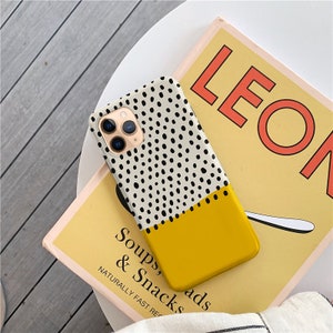 Polka Dot Yellow iPhone 14 13 12 11 pro max case iPhone xs x max case iPhone 8 7 plus cases iphone xr case iphone 11 case iphone se 2 c096