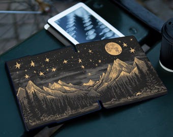 Mountain moon case for Kindle Paperwhite 12th 11th gen 7" 6.8" Colorsoft 2024 KPW Scribe Kindle Oasis 3 Kobo Kindle 2022 starry night 34