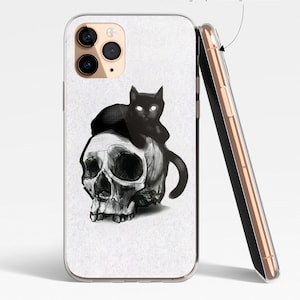 Skull Black Cat iPhone 14 13 12 11 pro max iPhone xs x max case iPhone xr phone case phone case iPhone 11 case iPhone 8 plus case xr c091 image 3