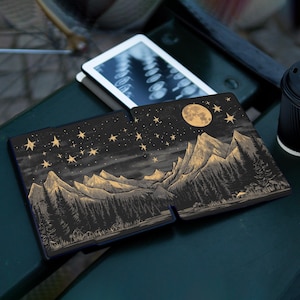 Mountain Moon-fodral för Kindle Paperwhite 12:e 11:e generationen 7" 6,8" Colorsoft 2024 KPW Scribe Kindle Oasis 3 Kobo Kindle 2022 Starry Night 34