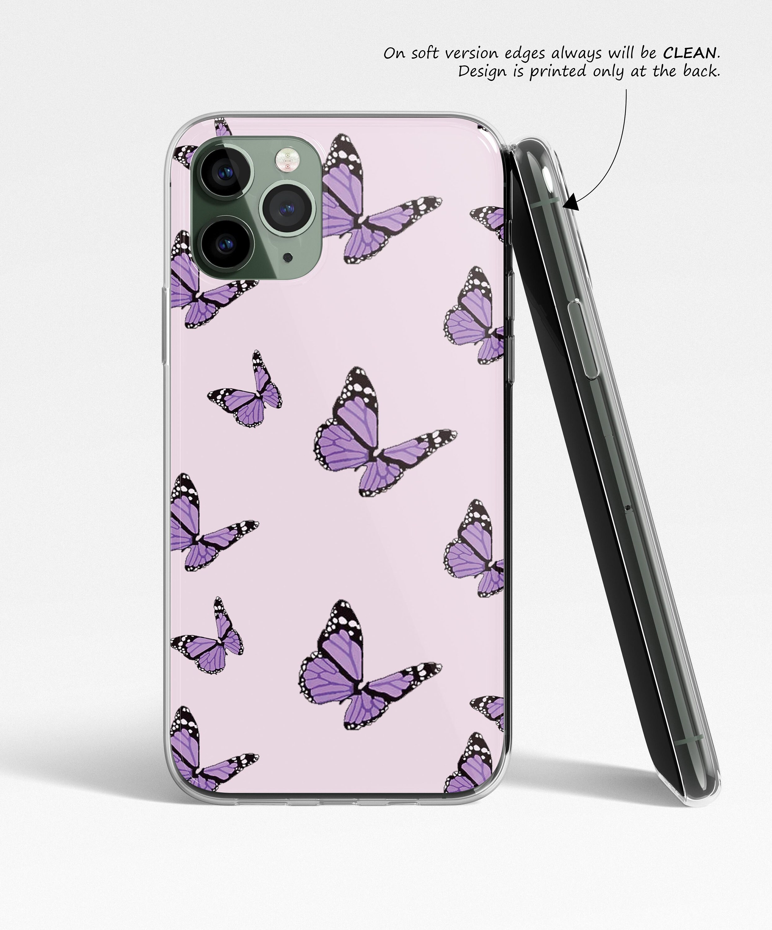 Pink Butterfly Iphone 11 12 Pro Max Case Iphone Xs Max Case Etsy