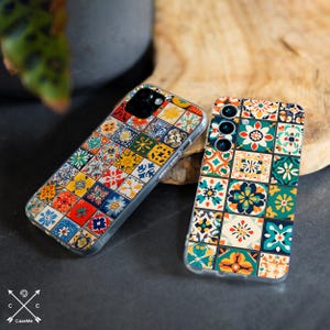 Azulejo tile case Sony 5iii Xperia 10 Vi Sony 1 Lg g8x thinq Sony xa2  xz3 lg Stylo 6 lg K51 K92 Velvet 5G OPPO A54 5G Nokia G300 XR20 cm043