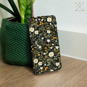Capa tipo carteira com estampa de flores silvestres para Galaxy A25 A54 S24 S23 S22 S21 S20 iPhone 16 15 pro max 14 A36 13 12 11 8 7 Google Pixel 9 pro 6a 7a 8a cm004
