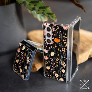 Funda de flores de campo para Samsung Z Fold 6 5g Z Fold 4 Z Flip 7 5g Z Flip 6 5 4 TPU plástico Moto Razr Plus Google Pixel 9 pro Fold cm002-1