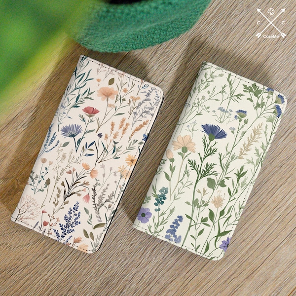 Field flower wallet case for iPhone 17 14 air 16 15 pro max 13 12 11 8 Pixel 9 pro 6a 7a 8a Samsung S24 S23 S22 S21 S20 S25 FE A25 A54 cm010