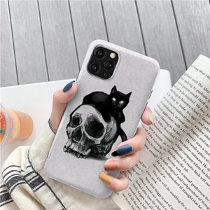 Skull Black Cat IPhone 14 13 12 11 pro max IPhone xs x max case IPhone xr phone case phone case Iphone 11 case IPhone 8 plus case xr c091