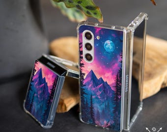 Mountain abstract case for Samsung Z Flip 5 6 4 Z Flip 7 5g Z Fold 6 5g Z Fold 4 TPU plastic Moto Razr Plus Google Pixel 9 pro Fold cm006-1