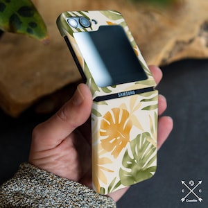 Funda de hoja tropical de Monstera para Google Pixel 9 Pro Fold Moto Razr Plus Samsung Z Flip 3 5g Samsung Z Flip 6 5 4 Z Fold 6 5g Z Fold 4 cm009-1