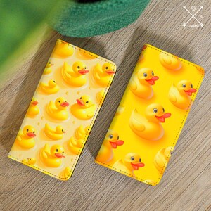 Gummi Ente Brieftasche Lederhülle für Galaxy A25 A54 A16 A52 5g Samsung S21 S24 S23 S22 S20 iPhone 16 15 pro 14 A36 13 12 11 8 7 Pixel 9 6a 7a cm036