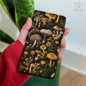 Capa tipo carteira em formato de cogumelo para iPhone 16 A36 15 Pro Max 14 13 12 11 8 7 Samsung S24 S23 S22 S21 S20 Galaxy A25 A54 Pixel 9 Pro 6 8 6a 7a 8a cm054