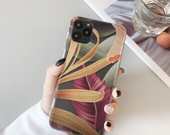 Tropical Leaves IPhone 11 pro max IPhone xs x max case IPhone xr phone case cell phone case Iphone 11 case IPhone 8 plus case xr case c013