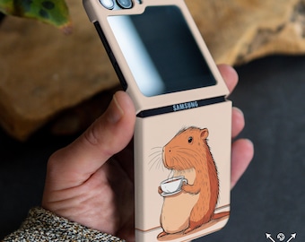Capybara cute case for Samsung Z Flip 4 3 5g Z Flip 6 flip 5 Z Fold 6 5g Z Fold 4 TPU plastic Moto Razr Plus Google Pixel 9 pro Fold cm040-1