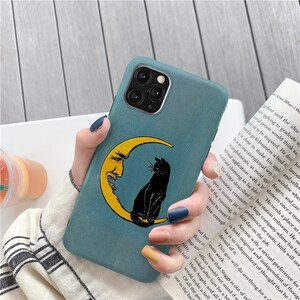 Moon Black Cat for Samsung galaxy s20 Fe s21 plus case galaxy s10 s10e s9 s8 plus case Samsung a70 a40 a20 a50 a32 a52 case note 9 case c354