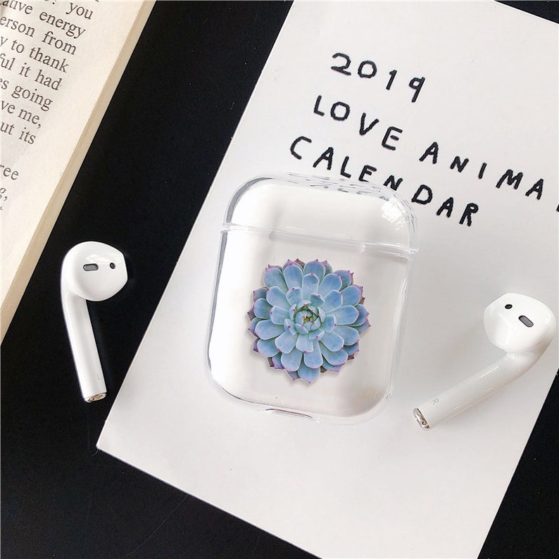 Succulent Floral airpods pro cases clear airpod 1 2 pro case airpod case keychain cute airpod clear airpod case cover cases with case cm011