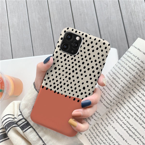 Polka Dots Salmon iPhone 14 13 12 11 pro case iPhone SE 2 case iPhone 11 pro max case iPhone x xs max case iPhone xr case iPhone 8 case c244