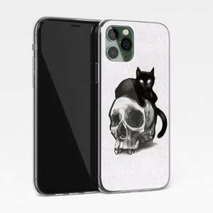 Schedel zwarte kat iPhone 14 13 12 11 pro max iPhone xs x max case iPhone xr telefoon case telefoon case iPhone 11 case iPhone 8 case xr c091 afbeelding 5