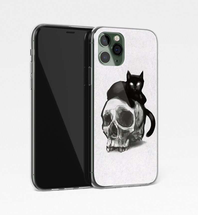 Skull Black Cat iPhone 14 13 12 11 pro max iPhone xs x max case iPhone xr phone case phone case iPhone 11 case iPhone 8 plus case xr c091 image 5