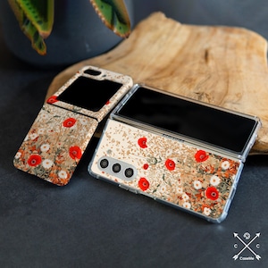 Funda botánica con flores de campo para Moto Razr Plus, Samsung Z Flip 6 5 4, Z Flip 7 5g, Z Fold 6 5g 4, TPU plástico, Google Pixel 9 pro Fold cm025-2