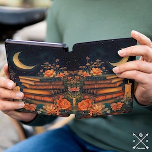 Moon library case Kindle Oasis 3 gen 2022 Scribe Kindle Colorsoft Kindle Paperwhite 12th gen 7 inch 2024 11th gen 6.8 6 All New KPW Kobo