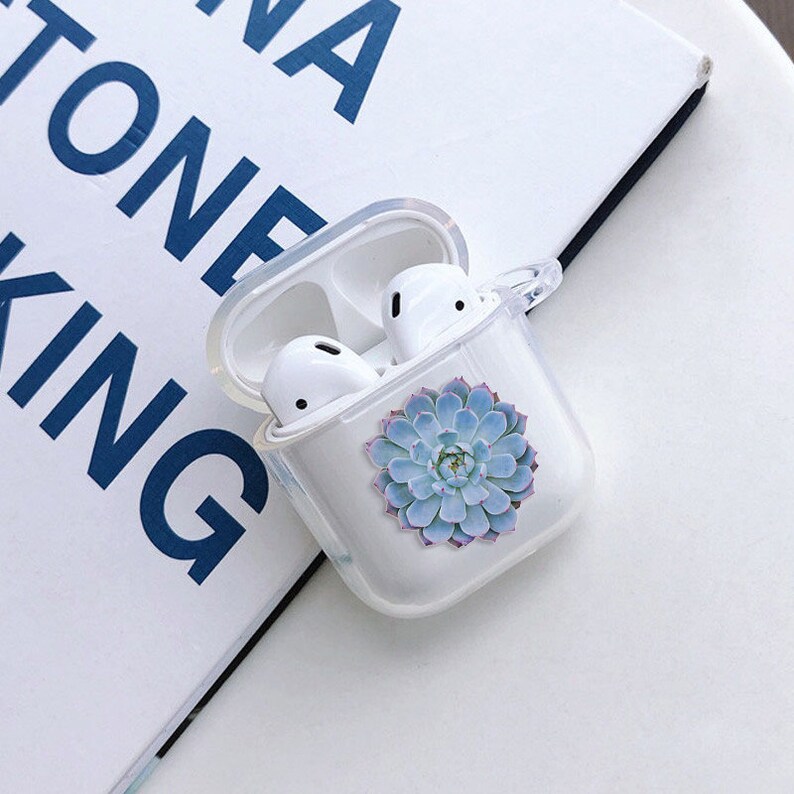 Succulent Floral airpods pro cases clear airpod 1 2 pro case airpod case keychain cute airpod clear airpod case cover cases with case cm011