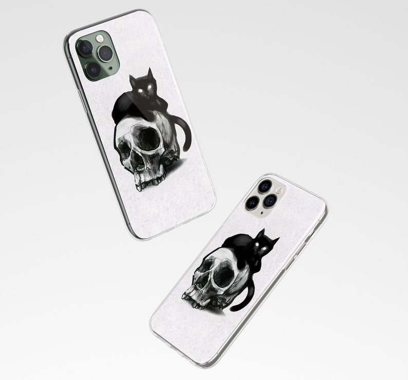 Skull Black Cat iPhone 14 13 12 11 pro max iPhone xs x max case iPhone xr phone case phone case iPhone 11 case iPhone 8 plus case xr c091 image 6