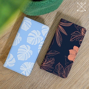 Funda tipo cartera tropical para Samsung Galaxy A16, A52, A54, S21, S24, S23, S22, S20, iPhone 16, 15 Pro Max, 14, A36, 13, 12, 11, 8, 7, Pixel 9, 6a, 7a, cm028