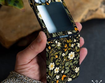 Dark botanical case for Motorola Razr Plus 2024 Samsung Z Flip 7 5g Z Flip 6 5 4 Z Fold 6 5g Z Fold 4 TPU Google Pixel 9 pro Fold cm004-1