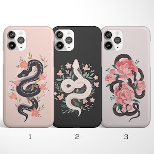 Snake Flowers iPhone 11 12 13 pro case iPhone SE 2 case iPhone 11 pro max case iPhone x xs max case iPhone xr case iPhone 8 plus case cc071