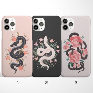 Snake Flowers iPhone 11 12 13 pro case iPhone SE 2 case iPhone 11 pro max case iPhone x xs max case iPhone xr case iPhone 8 plus case cc071