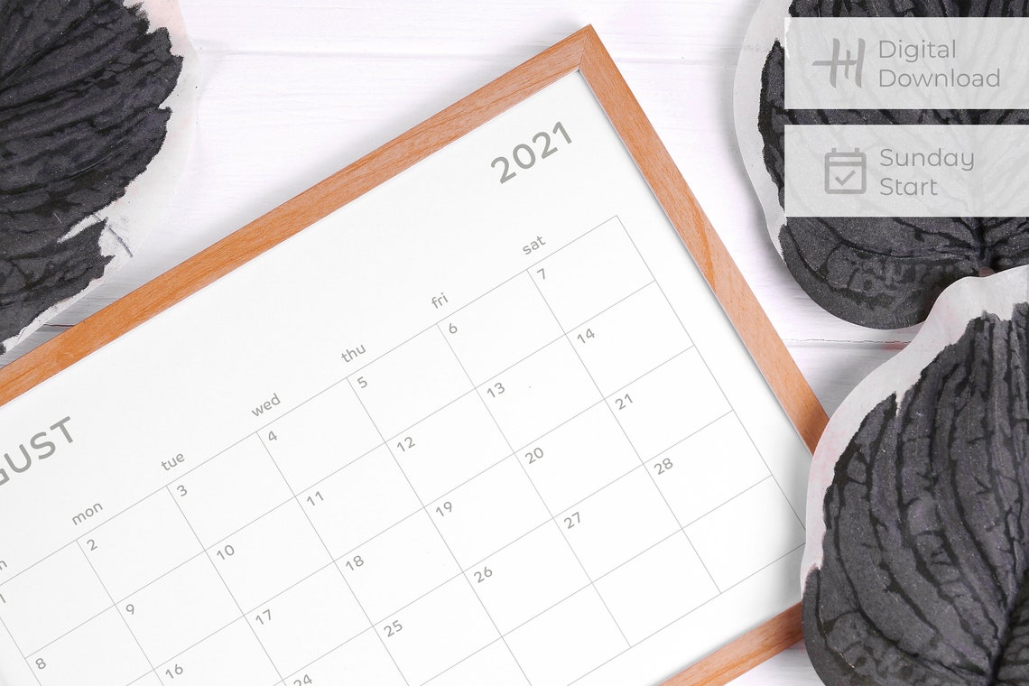 2021 large wall calendar minimalist monthly planner Etsy