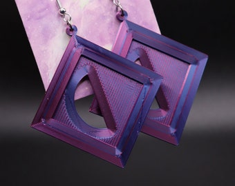 Pendientes impresos en 3D Papadosio (joyería ligera para festivales de música)