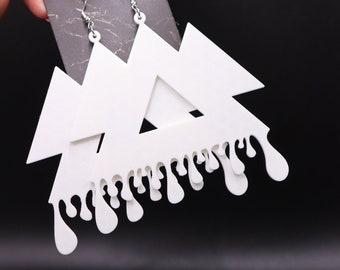 Pendientes impresos en 3D Wakaan Drip (joyería ligera para festivales de DJ EDM)