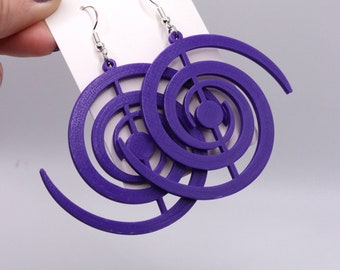 Pendientes impresos en 3D en espiral Mersiv (joyería ligera para festivales de EDM)