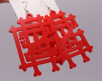 Pendientes impresos en 3D Griz Bones (joyería ligera para festivales de DJ EDM)
