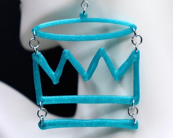 CharlesTheFirst Pendientes impresos en 3D (CTF Halo Crown Lightweight EDM DJ Festival Jewelry)